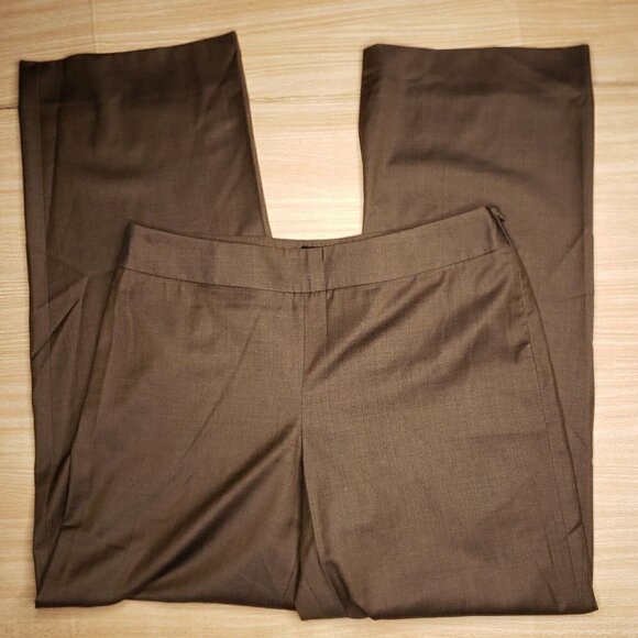 Giorgio Armani Womens Brown Side Zip Lana Wool Career Pants Trouser 46 (US 10) - Picture 1 of 11